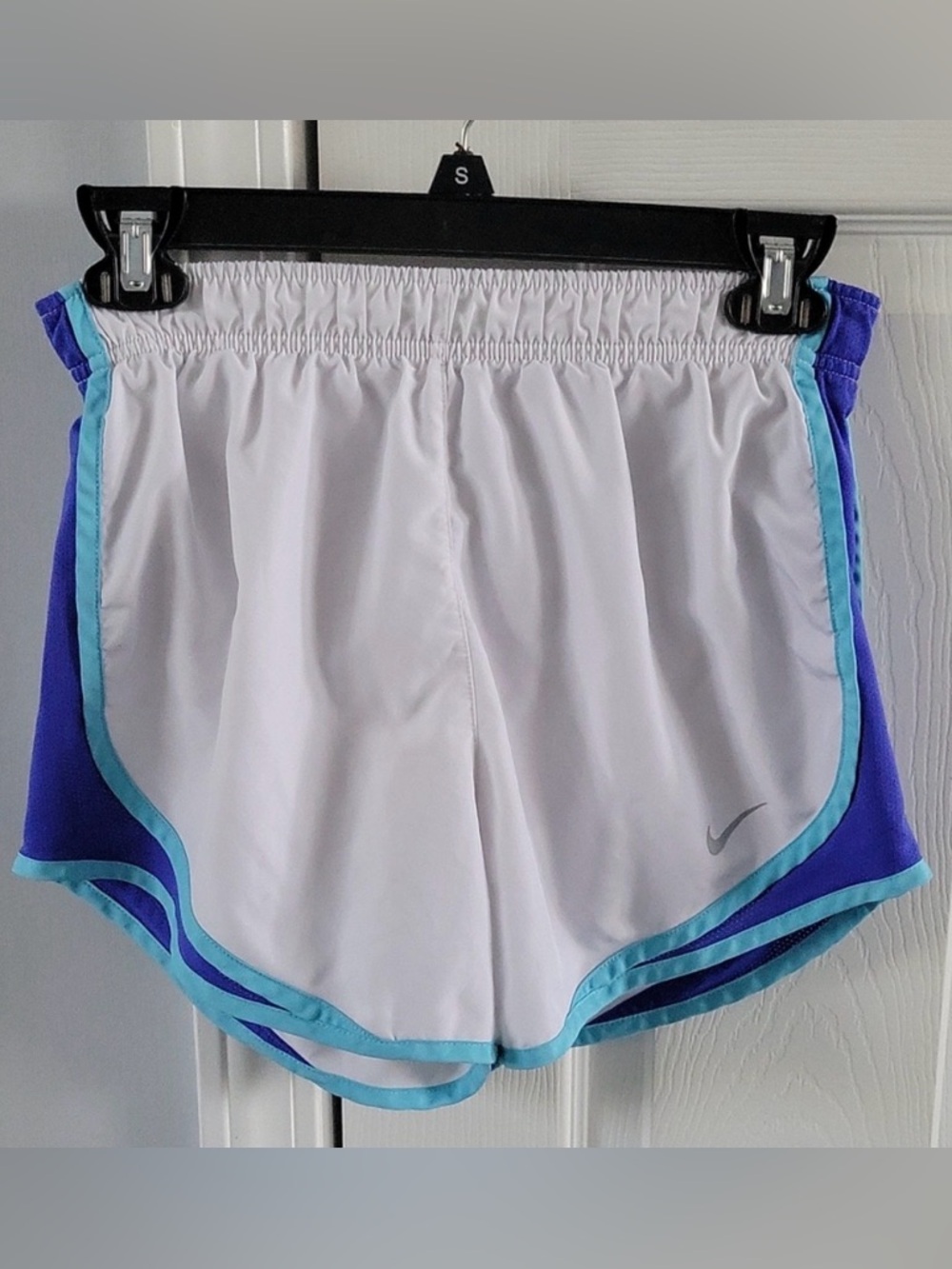 Nike Dri-Fit Running Shorts Women’s Small White Purple 3” Inseam Athletic